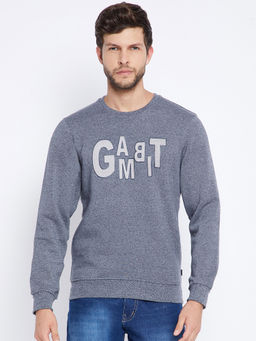 CRIMSOUNE CLUB - Mens Blue Printed Sweatshirt