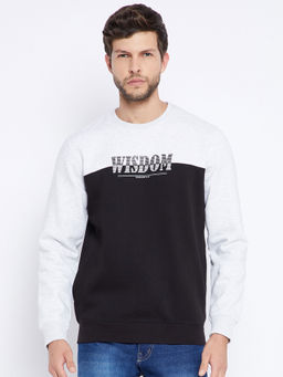 CRIMSOUNE CLUB - Mens Black Colourblocked Sweatshirt