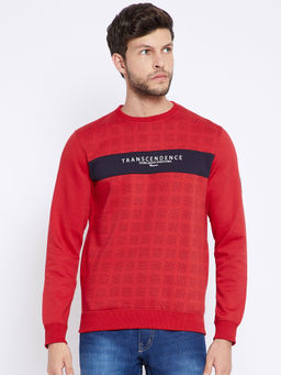 CRIMSOUNE CLUB - Mens Red Printed Sweatshirt