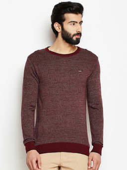 CRIMSOUNE CLUB - Mens Maroon Solid Sweater