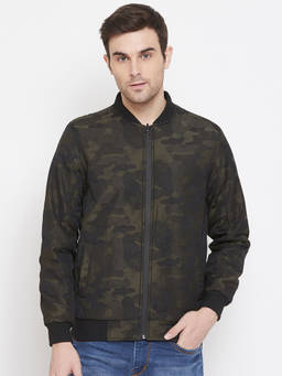 CRIMSOUNE CLUB - Mens Olive Printed Jacket