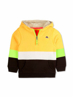 CHERRY CRUMBLE BY NITT HYMAN - Multi-Colour Half Zip Colo block Hoodie