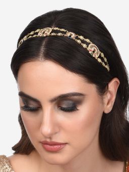 Zaveri Pearls - Multicolor Meenakari Peacock Inspired Bridal Head Chain-ZPFK14068