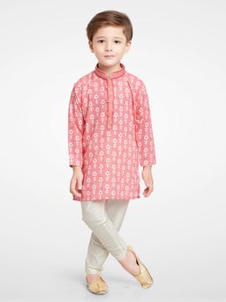 Jeetethnics - Boys Pink Kurta Pyjama (Set of 2)