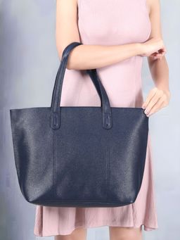 Toteteca - Formal Handbag-Navy Blue