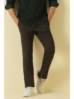 Allen Solly - Brown Solid/Plain Casual Trousers