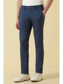 Allen Solly - Navy Blue Solid/Plain Casual Trousers