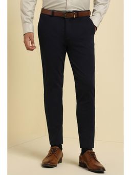 Allen Solly - Navy Blue Solid/Plain Formal Trousers