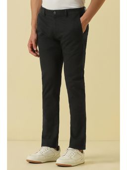 Allen Solly - Black Textured Casual Trousers