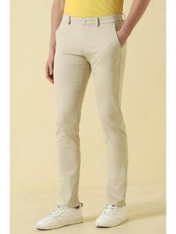 Allen Solly - Beige Textured Casual Trousers