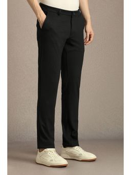 Louis Philippe - Black Textured Casual Trousers