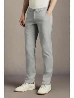 Louis Philippe - Grey Solid/Plain Casual Trousers