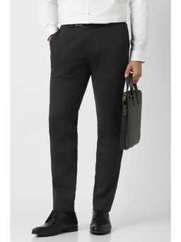 Peter England - Black Textured Formal Trousers