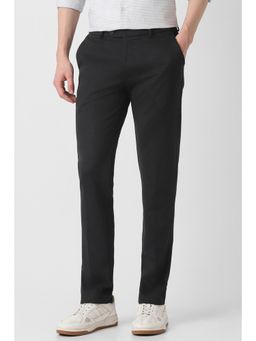 Peter England - Black Textured Casual Trousers