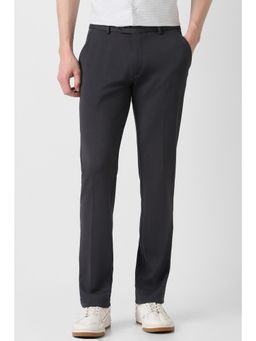 Peter England - Grey Textured Casual Trousers