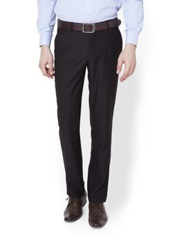 Van Heusen - Black Solid/Plain Formal Trousers