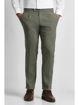 Van Heusen - Olive Solid/Plain Formal Trousers