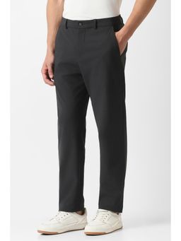 Van Heusen - Black Solid/Plain Casual Trousers