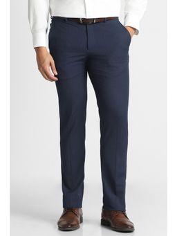 Van Heusen - Navy Blue Textured Formal Trousers
