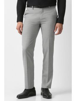 Van Heusen - Grey Textured Formal Trousers