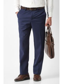 Van Heusen - Navy Blue Textured Formal Trousers