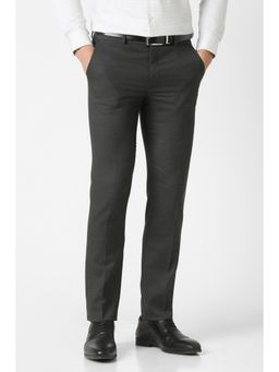 Van Heusen - Grey Textured Formal Trousers
