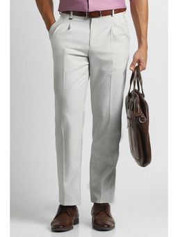 Van Heusen - Grey Solid/Plain Formal Trousers