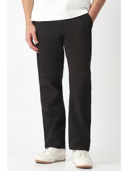 Van Heusen - Black Solid/Plain Casual Trousers