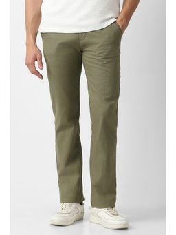 Van Heusen - Olive Solid/Plain Casual Trousers