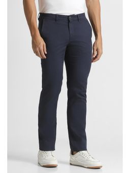 Van Heusen - Navy Blue Solid/Plain Casual Trousers
