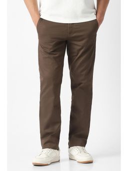Van Heusen - Brown Textured Casual Trousers