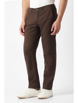 Van Heusen - Brown Textured Casual Trousers