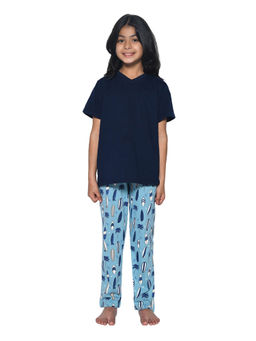 FUNKRAFTS - Girls Premium Cotton Printed T-Shirt and Pyjama (Set of 2)