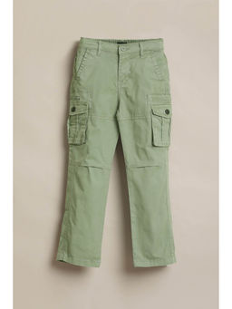 Allen Solly - Boys Olive Solid Cargo Pant