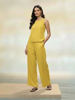 AOBA - Women Green Linen Sleeveless Co-ord Set