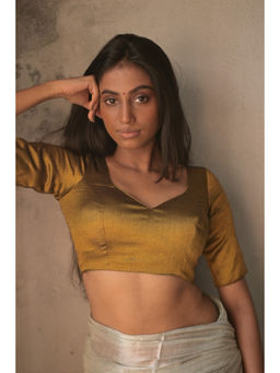 Huts and Looms - Gold Tissue Designer Stitched Blouse