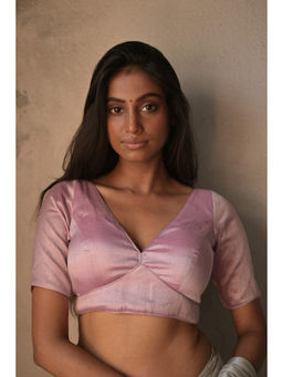 Huts and Looms - Blush Pink Rose Tissue Stitched Blouse