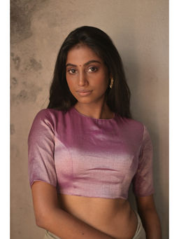 Huts and Looms - Pastel Lavender Tissue Designer Stitched Blouse