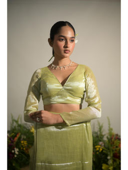Huts and Looms - Neon Green Tissue Stitched Blouse