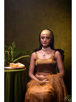 Huts and Looms - Golden Tissue Stitched Blouse