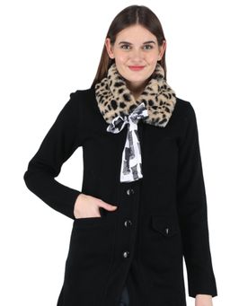 Monte Carlo - Women Polyester Blend Beige Animal Print Muffler