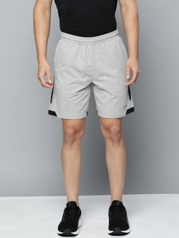 Alcis - Men Grey Melange Striped Regular Fit Sports Shorts