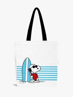 EcoRight - Zipper Tote Bag - Surfin Snoopy - Natural