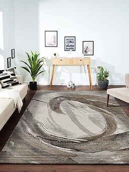 OBSESSIONS - Brown Abstract Polypropylene Jute Backing Carpet