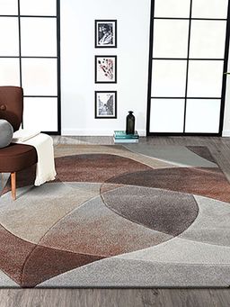 OBSESSIONS - Brown Abstract Polypropylene Jute Backing Carpet