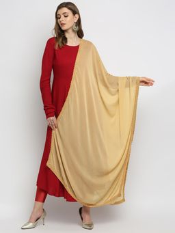 Dupatta Bazaar - Womens Gold Chiffon Dupatta