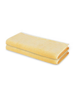 SPACES - Yellow Airsoft Cotton 450 GSM Dobby Plain Hand Towels (Pack of 2)