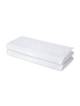SPACES - White Airsoft Cotton 450 GSM Dobby Plain Hand Towels (Pack of 2)