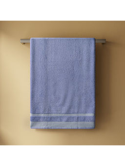 SPACES - Blue Hygro Cotton 600 GSM Dobby Plain Ultra Absorbent Bath Towel