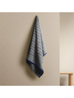 SPACES - Grey Exotica Cotton 575 GSM Dobby Plain Ultra Absorbent Bath Towel